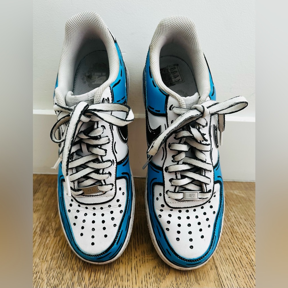 Nike Blue and White Men's Sneakers